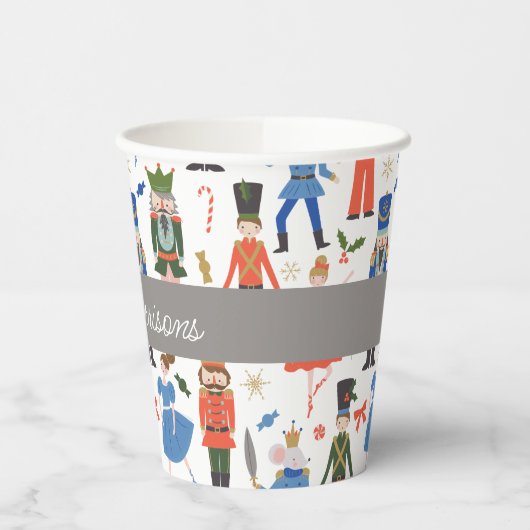 Niedlicher Nutcracker Personalisiert Weihnachten Pappbecher (Links)