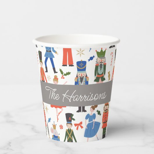 Niedlicher Nutcracker Personalisiert Weihnachten Pappbecher (Vorderseite)