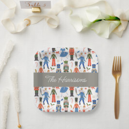Niedlicher Nutcracker Personalisiert Weihnachten Pappteller