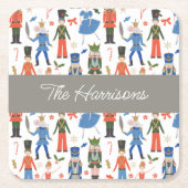 Niedlicher Nutcracker Personalisiert Weihnachten Rechteckiger Pappuntersetzer (Vorderseite)