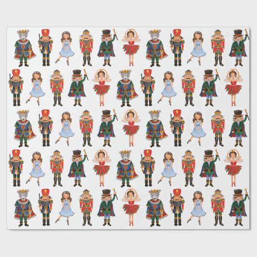 Niedlicher Nutcracker Winterurlaub Weihnachten Par Geschenkpapier (Flach)