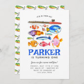 Niedlicher O-Fish-al-Reel Spaß Gone Fish Angeln Ge Einladung (Vorne/Hinten)