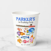 Niedlicher O-Fish-al-Reel Spaß Gone Fish Angeln Ge Pappbecher (Rückseite)