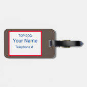 Niedlicher oberer Hund in Aviator-Uniform Gepäckanhänger (Rückseite horizontal)