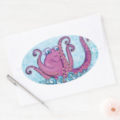 Niedlicher Octopus-Aufkleber Ovaler Aufkleber (Umschlag)