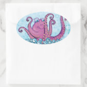 Niedlicher Octopus-Aufkleber Ovaler Aufkleber (Tasche)