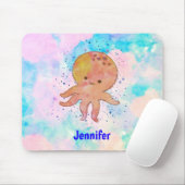 Niedlicher Octopus Cartoon Aquarell Individuelle N Mousepad (Mit Mouse)