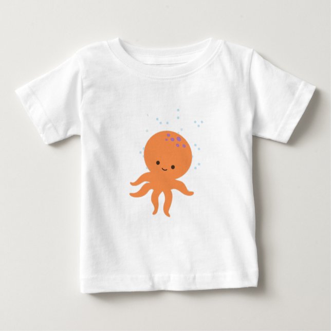 Niedlicher Octopus-Cartoon Baby T-shirt (Vorderseite)