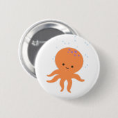 Niedlicher Octopus-Cartoon Button (Vorne & Hinten)