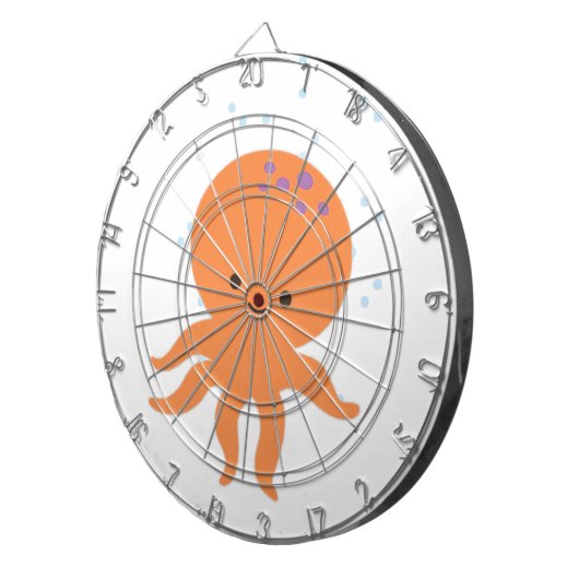 Niedlicher Octopus-Cartoon Dartscheibe (Vorderseite rechts)