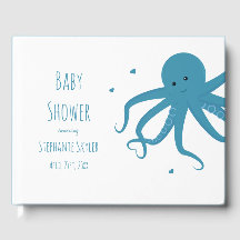 Niedlicher Octopus Cartoon Heart Blue Baby Dusche