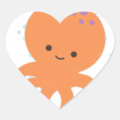 Niedlicher Octopus-Cartoon Herz-Aufkleber (Vorderseite)
