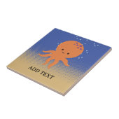 Niedlicher Octopus-Cartoon-Individuelle Name Fliese (Seite)
