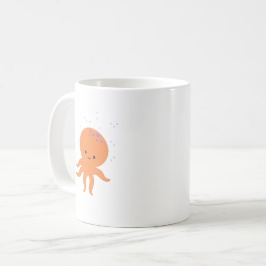 Niedlicher Octopus-Cartoon Kaffeetasse (Vorderseite Links)