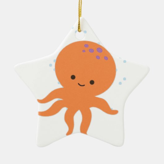 Niedlicher Octopus-Cartoon Keramikornament (Vorne)