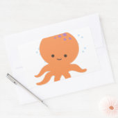 Niedlicher Octopus-Cartoon Rechteckiger Aufkleber (Umschlag)