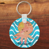 Niedlicher Octopus-Cartoon Schlüsselanhänger (Rückseite)