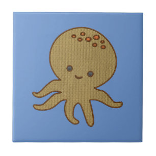 Niedlicher Octopus Cartoon Stickerei drucken Fliese