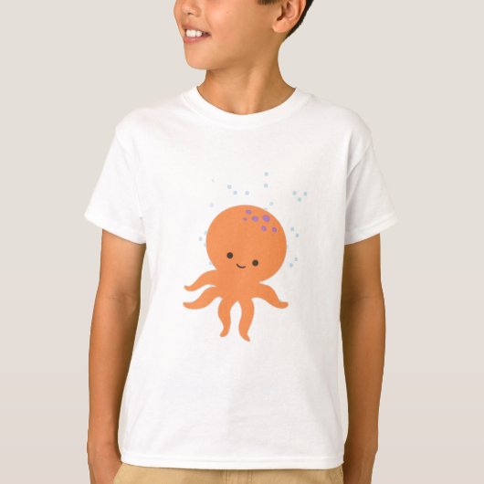 Niedlicher Octopus-Cartoon T-Shirt (Vorderseite)