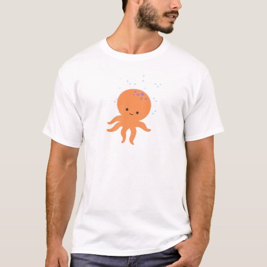 Niedlicher Octopus-Cartoon T-Shirt (Vorderseite)