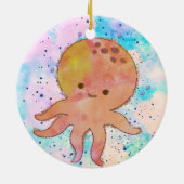 Niedlicher Octopus-Cartoon Wasserfarbe Keramik Ornament (Hinten)
