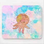 Niedlicher Octopus-Cartoon Wasserfarbe Mousepad (Vorne)