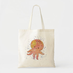 Niedlicher Octopus-Cartoon Wasserfarbe Tragetasche