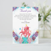 Niedlicher Octopus farbenfrohe Baby Fauna Dankeskarte (Stehend Vorderseite)