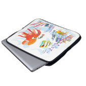 Niedlicher Octopus und sein Freund Laptop-Sieb Laptopschutzhülle (Vorne Knopf)