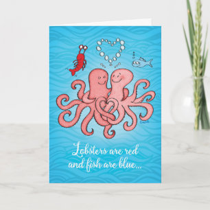 Niedlicher Octopus-Valentinstag Feiertagskarte