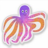 Niedlicher Oktopus Aufkleber (Vorderseite)