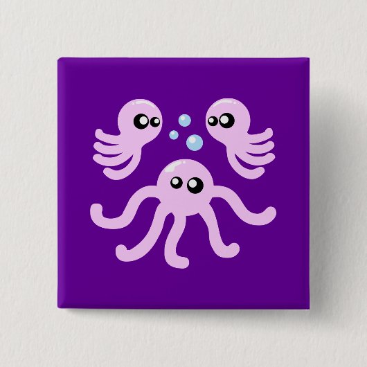 Niedlicher Oktopus Button (Vorderseite)