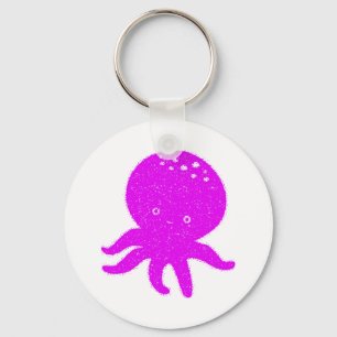 Niedlicher Oktopus Cartoon Altdruckpapier Schlüsselanhänger