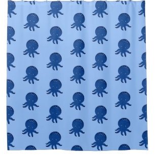 Niedlicher Oktopus Cartoon Alte Papierdrucke Duschvorhang