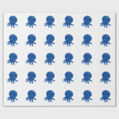 Niedlicher Oktopus Cartoon Alte Papierdrucke Geschenkpapier (Flach)