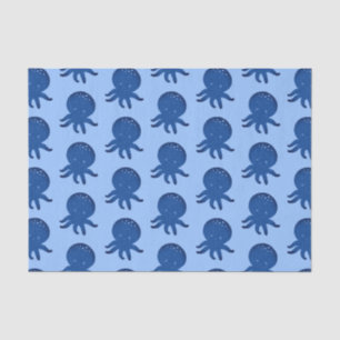 Niedlicher Oktopus Cartoon Alte Papierdrucke Seidenpapier