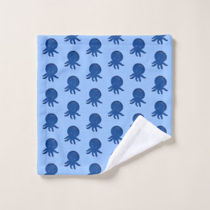 Niedlicher Oktopus Cartoon Alte Papierdrucke Waschlappen