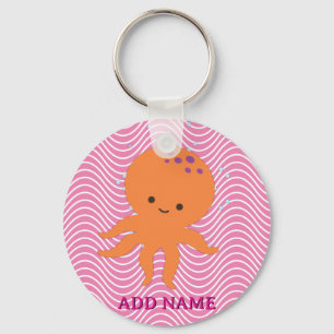 Niedlicher Oktopus Cartoon Niedlich rosa Schlüsselanhänger