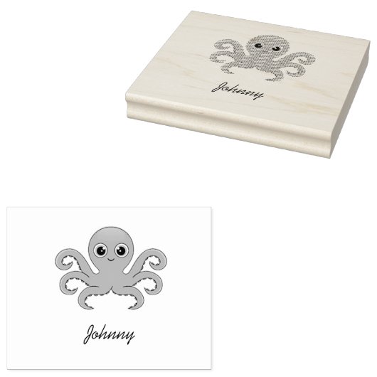 Niedlicher Oktopus Gummistempel (Stempel)