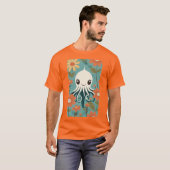 Niedlicher Oktopus mit Blume T-Shirt (Vorne ganz)