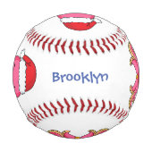 Niedlicher Oktopus mit Weihnachtshut Cartoon Baseball (Vorderseite)