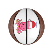 Niedlicher Oktopus mit Weihnachtshut Cartoon Mini Basketball (Vertikal)