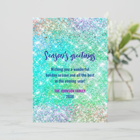 Niedlicher ombre grün Glitzer Weihnachten neues Ja (Stehend Vorderseite)