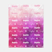 Niedlicher ombre pink wiederholender Name personal Fleecedecke (Vorderseite)
