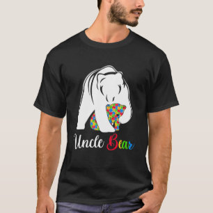 Niedlicher Onkel Bären Autismus Bewusstsein Autist T-Shirt