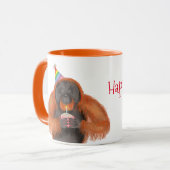 Niedlicher Orang-Utan Geburtstag personalisierter  Tasse (Vorderseite Links)
