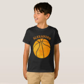 Niedlicher orange Basketball-personalisierter T-Shirt (Vorne ganz)
