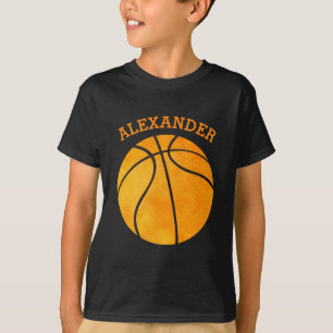 Niedlicher orange Basketball-personalisierter T-Shirt