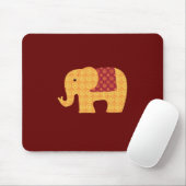 Niedlicher orange Blumen-Elefant auf Rot Mousepad (Mit Mouse)
