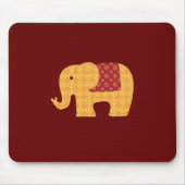 Niedlicher orange Blumen-Elefant auf Rot Mousepad (Vorne)